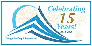 Design Roofing Anniversary Logo